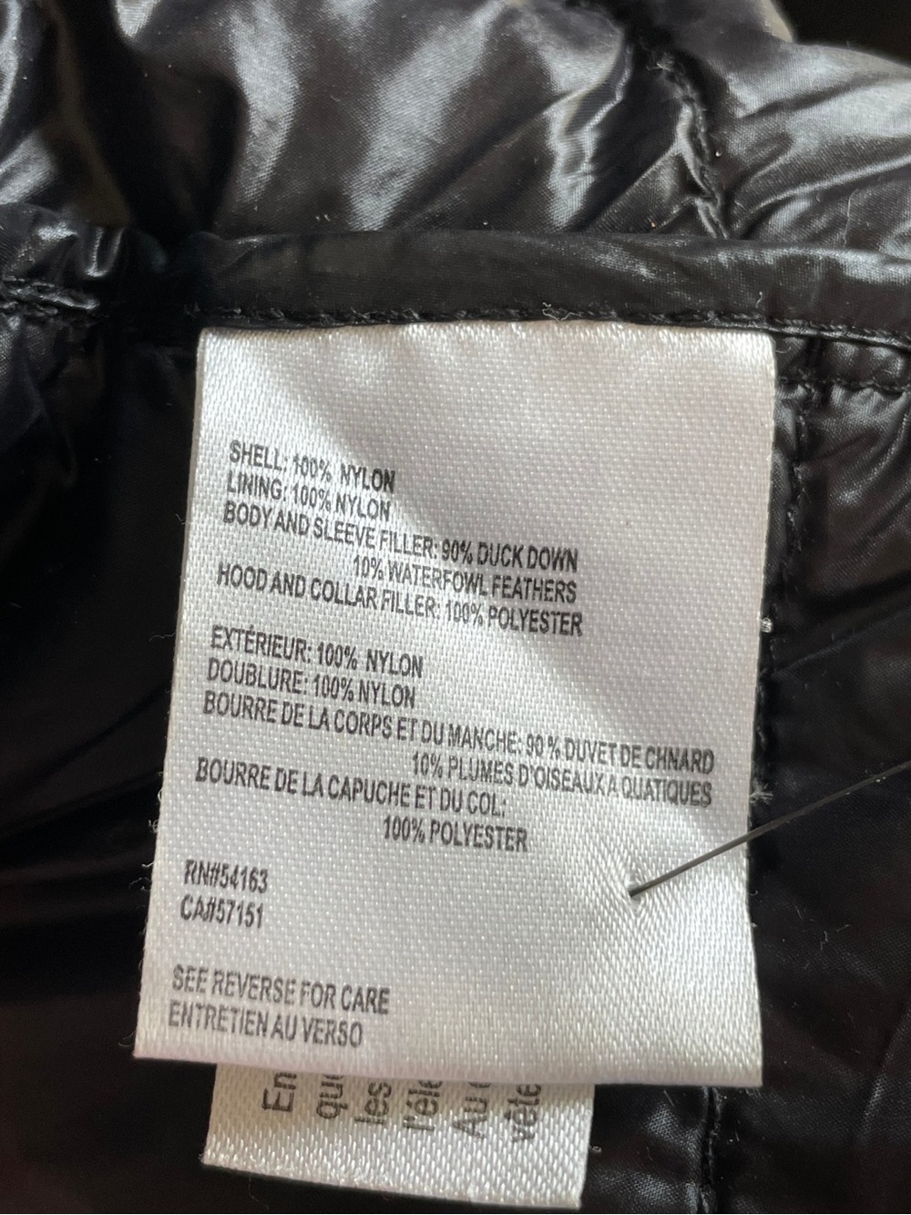NWOT CALVIN KLEIN Women's M Black Down Chevron Long Puffer Coat No Pack Bag - Picture 14 of 17
